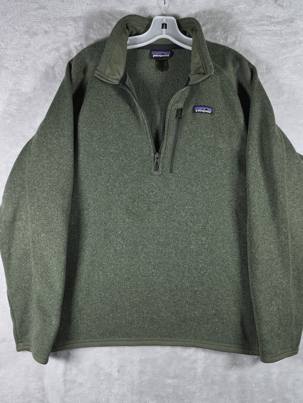Patagonia Better Sweater Quarter Zip Mens Large Heather Green Fleece Pullover